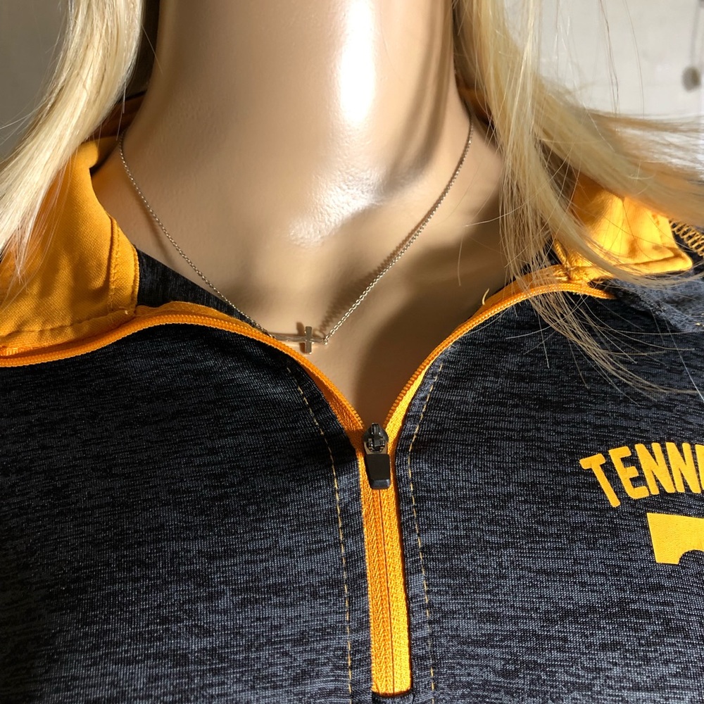 Women's Colosseum Black Tennessee Volunteers Bikram Quarter-Zip Long Sleeve